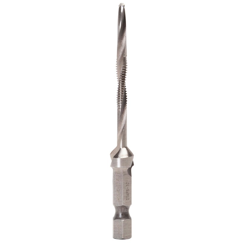 Greenlee DTAP8-32 Combination Drill/Tap Countersink Drill Bit for up to 10-Gauge Metal, Combination Drill, Tap, and Deburr Bit with Quick Change Hex, 8-32 NC - Image 1